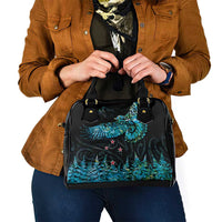 New Zealand Kea Bird Shoulder Handbag Maori Tattoo and Silver Fern Paua Shell Style LT03 - Polynesian Pride