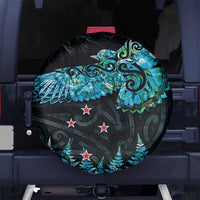 New Zealand Kea Bird Spare Tire Cover Maori Tattoo and Silver Fern Paua Shell Style LT03 - Polynesian Pride