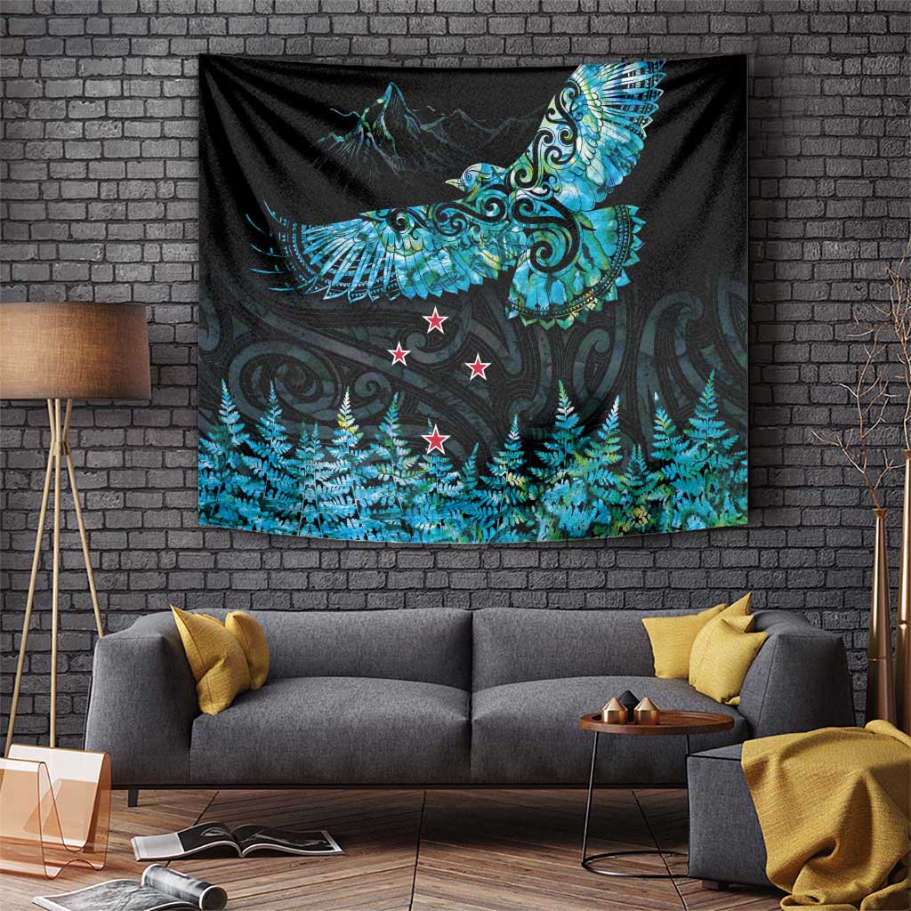 New Zealand Kea Bird Tapestry Maori Tattoo and Silver Fern Paua Shell Style LT03 - Polynesian Pride