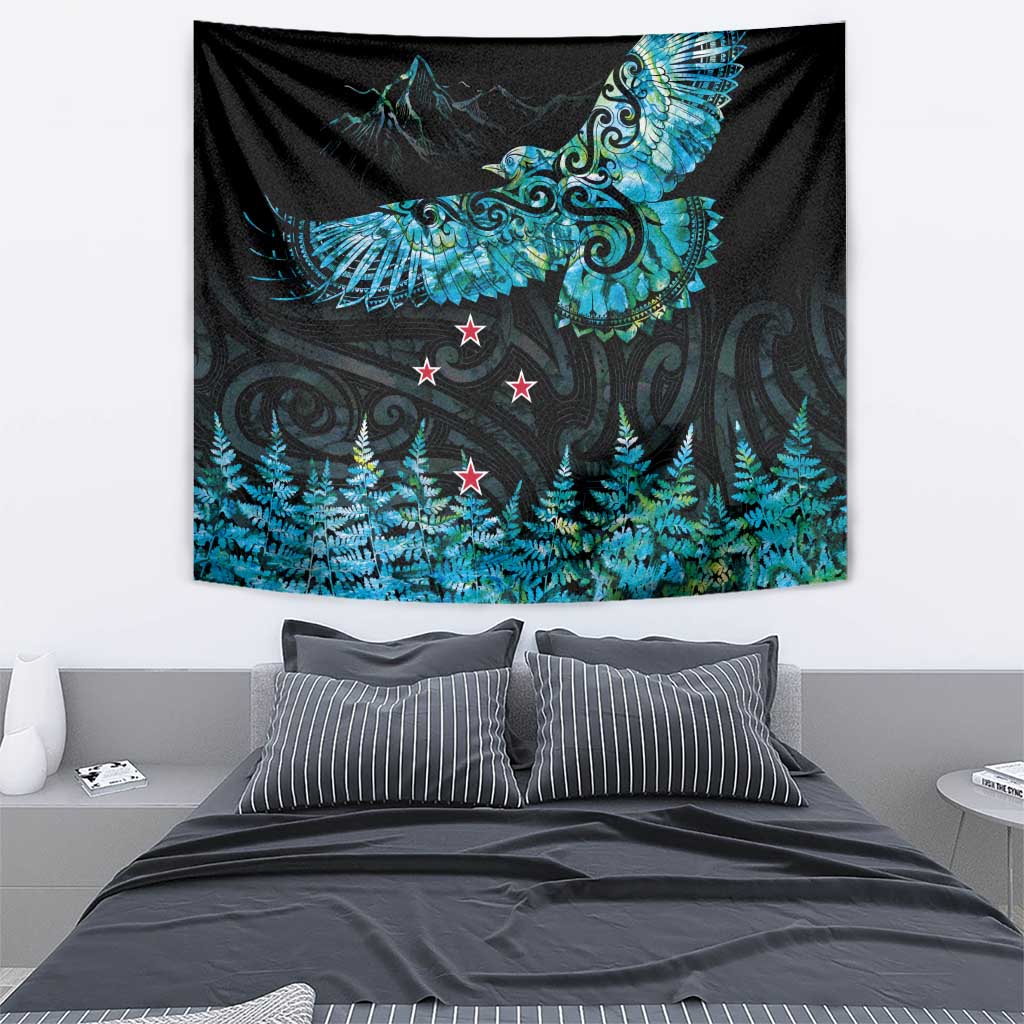 New Zealand Kea Bird Tapestry Maori Tattoo and Silver Fern Paua Shell Style LT03 - Polynesian Pride