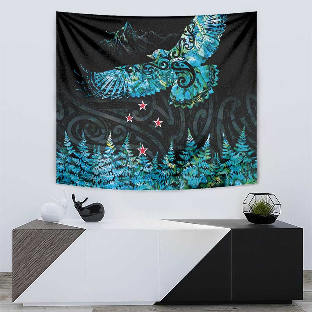 New Zealand Kea Bird Tapestry Maori Tattoo and Silver Fern Paua Shell Style LT03 - Polynesian Pride