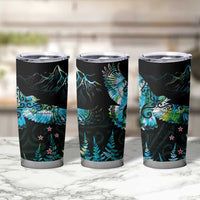 New Zealand Kea Bird Tumbler Cup Maori Tattoo and Silver Fern Paua Shell Style LT03 - Polynesian Pride