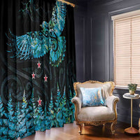 New Zealand Kea Bird Window Curtain Maori Tattoo and Silver Fern Paua Shell Style LT03 - Polynesian Pride