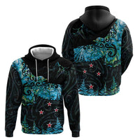 New Zealand Kea Bird Zip Hoodie Maori Tattoo and Silver Fern Paua Shell Style LT03 - Polynesian Pride