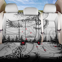 New Zealand Kea Bird Back Car Seat Cover Maori Tattoo and Silver Fern White Color LT03 One Size White - Polynesian Pride