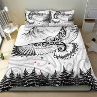 New Zealand Kea Bird Bedding Set Maori Tattoo and Silver Fern White Color LT03 - Polynesian Pride