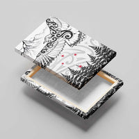 New Zealand Kea Bird Canvas Wall Art Maori Tattoo and Silver Fern White Color LT03 - Polynesian Pride