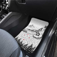 New Zealand Kea Bird Car Mats Maori Tattoo and Silver Fern White Color LT03 - Polynesian Pride