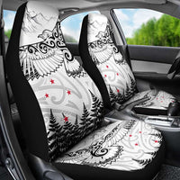 New Zealand Kea Bird Car Seat Cover Maori Tattoo and Silver Fern White Color LT03 - Polynesian Pride