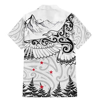 New Zealand Kea Bird Family Matching Mermaid Dress and Hawaiian Shirt Maori Tattoo and Silver Fern White Color LT03 - Polynesian Pride