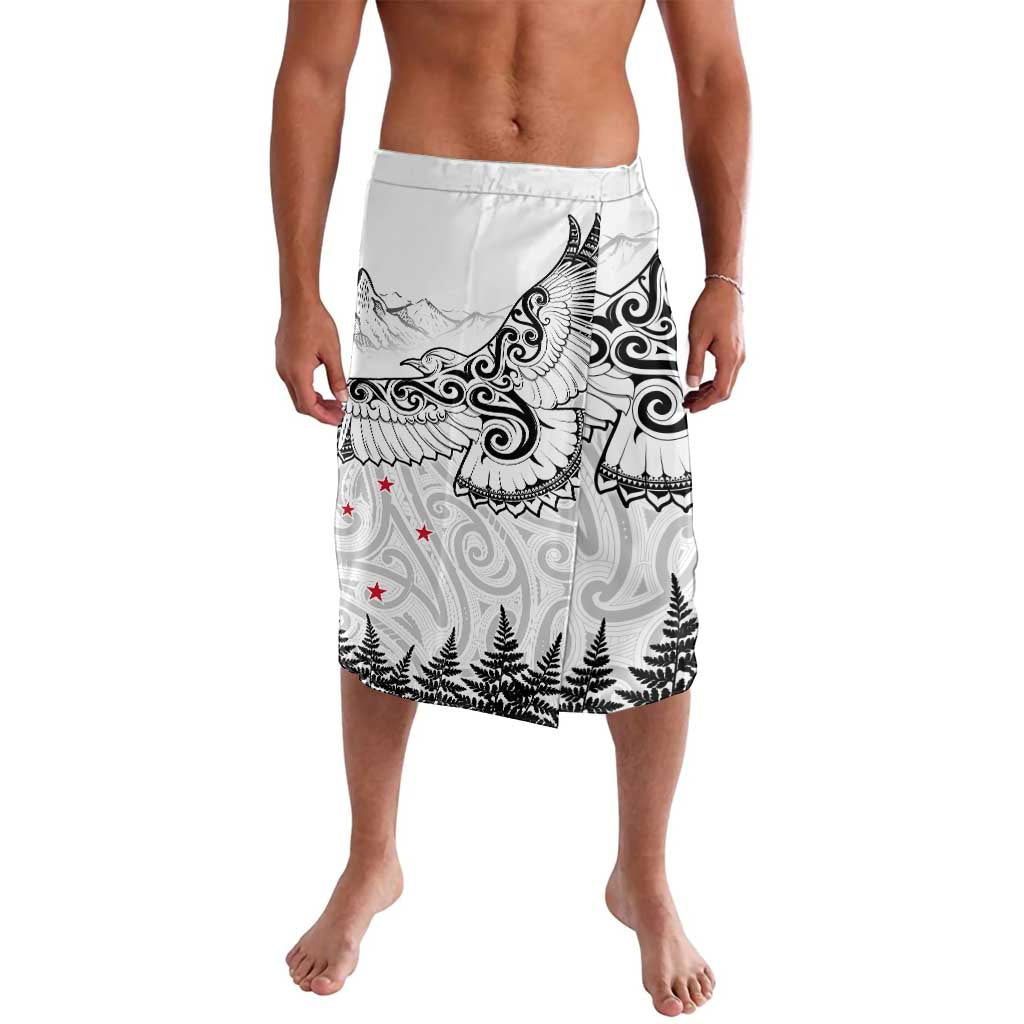 New Zealand Kea Bird Lavalava Maori Tattoo and Silver Fern White Color LT03 White - Polynesian Pride