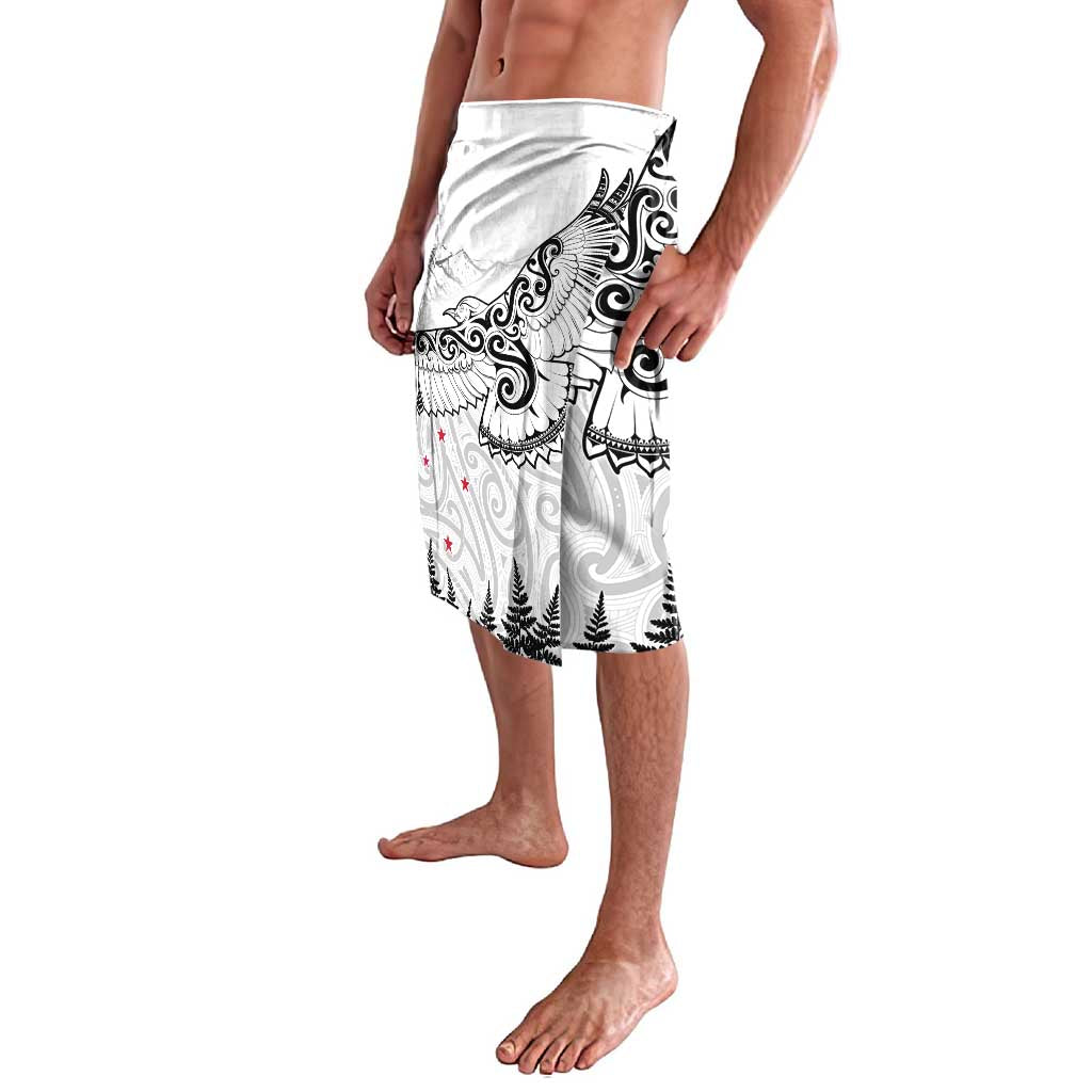 New Zealand Kea Bird Lavalava Maori Tattoo and Silver Fern White Color LT03 - Polynesian Pride