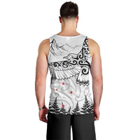 New Zealand Kea Bird Men Tank Top Maori Tattoo and Silver Fern White Color LT03 - Polynesian Pride
