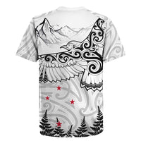 New Zealand Kea Bird Rugby Jersey Maori Tattoo and Silver Fern White Color LT03 - Polynesian Pride