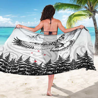 New Zealand Kea Bird Sarong Maori Tattoo and Silver Fern White Color LT03 - Polynesian Pride