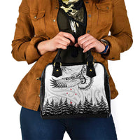 New Zealand Kea Bird Shoulder Handbag Maori Tattoo and Silver Fern White Color LT03 - Polynesian Pride