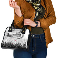 New Zealand Kea Bird Shoulder Handbag Maori Tattoo and Silver Fern White Color LT03 - Polynesian Pride