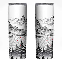 New Zealand Kea Bird Skinny Tumbler Maori Tattoo and Silver Fern White Color LT03 White - Polynesian Pride