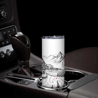 New Zealand Kea Bird Skinny Tumbler Maori Tattoo and Silver Fern White Color LT03 - Polynesian Pride