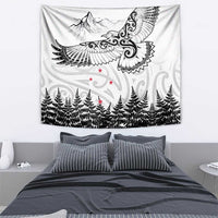 New Zealand Kea Bird Tapestry Maori Tattoo and Silver Fern White Color LT03 - Polynesian Pride