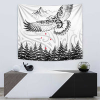 New Zealand Kea Bird Tapestry Maori Tattoo and Silver Fern White Color LT03 - Polynesian Pride