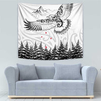 New Zealand Kea Bird Tapestry Maori Tattoo and Silver Fern White Color LT03 - Polynesian Pride