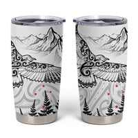 New Zealand Kea Bird Tumbler Cup Maori Tattoo and Silver Fern White Color LT03 White - Polynesian Pride