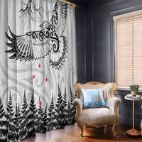 New Zealand Kea Bird Window Curtain Maori Tattoo and Silver Fern White Color LT03 - Polynesian Pride
