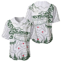 New Zealand Kea Bird Baseball Jersey Maori Tattoo and Silver Fern Green Color LT03 - Polynesian Pride
