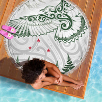 New Zealand Kea Bird Beach Blanket Maori Tattoo and Silver Fern Green Color LT03 - Polynesian Pride