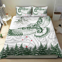 New Zealand Kea Bird Bedding Set Maori Tattoo and Silver Fern Green Color LT03 - Polynesian Pride