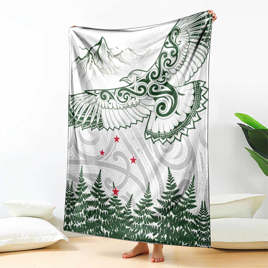 New Zealand Kea Bird Blanket Maori Tattoo and Silver Fern Green Color LT03 - Polynesian Pride