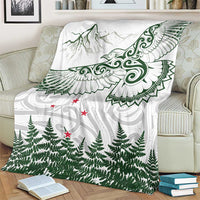 New Zealand Kea Bird Blanket Maori Tattoo and Silver Fern Green Color LT03 - Polynesian Pride