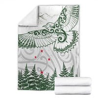 New Zealand Kea Bird Blanket Maori Tattoo and Silver Fern Green Color LT03 - Polynesian Pride