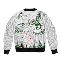New Zealand Kea Bird Bomber Jacket Maori Tattoo and Silver Fern Green Color LT03 - Polynesian Pride