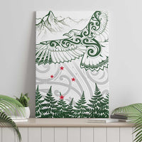 New Zealand Kea Bird Canvas Wall Art Maori Tattoo and Silver Fern Green Color LT03 - Polynesian Pride