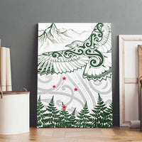 New Zealand Kea Bird Canvas Wall Art Maori Tattoo and Silver Fern Green Color LT03 - Polynesian Pride
