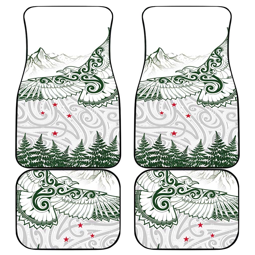 New Zealand Kea Bird Car Mats Maori Tattoo and Silver Fern Green Color LT03 - Polynesian Pride