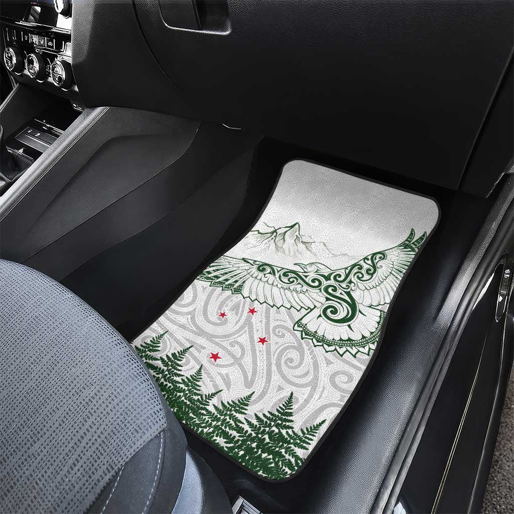 New Zealand Kea Bird Car Mats Maori Tattoo and Silver Fern Green Color LT03 - Polynesian Pride