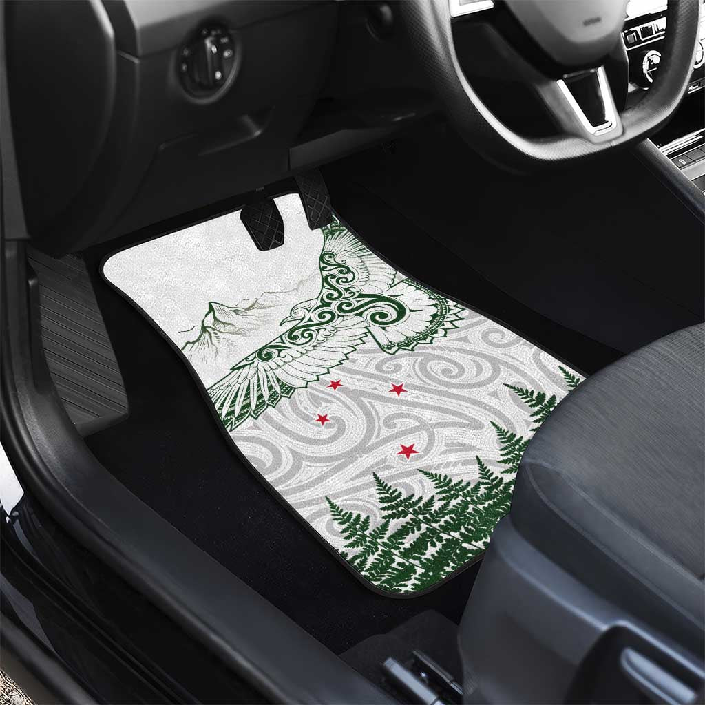 New Zealand Kea Bird Car Mats Maori Tattoo and Silver Fern Green Color LT03 - Polynesian Pride