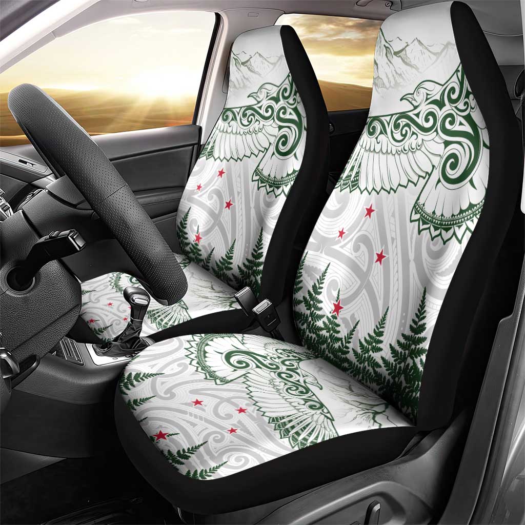 New Zealand Kea Bird Car Seat Cover Maori Tattoo and Silver Fern Green Color LT03 - Polynesian Pride