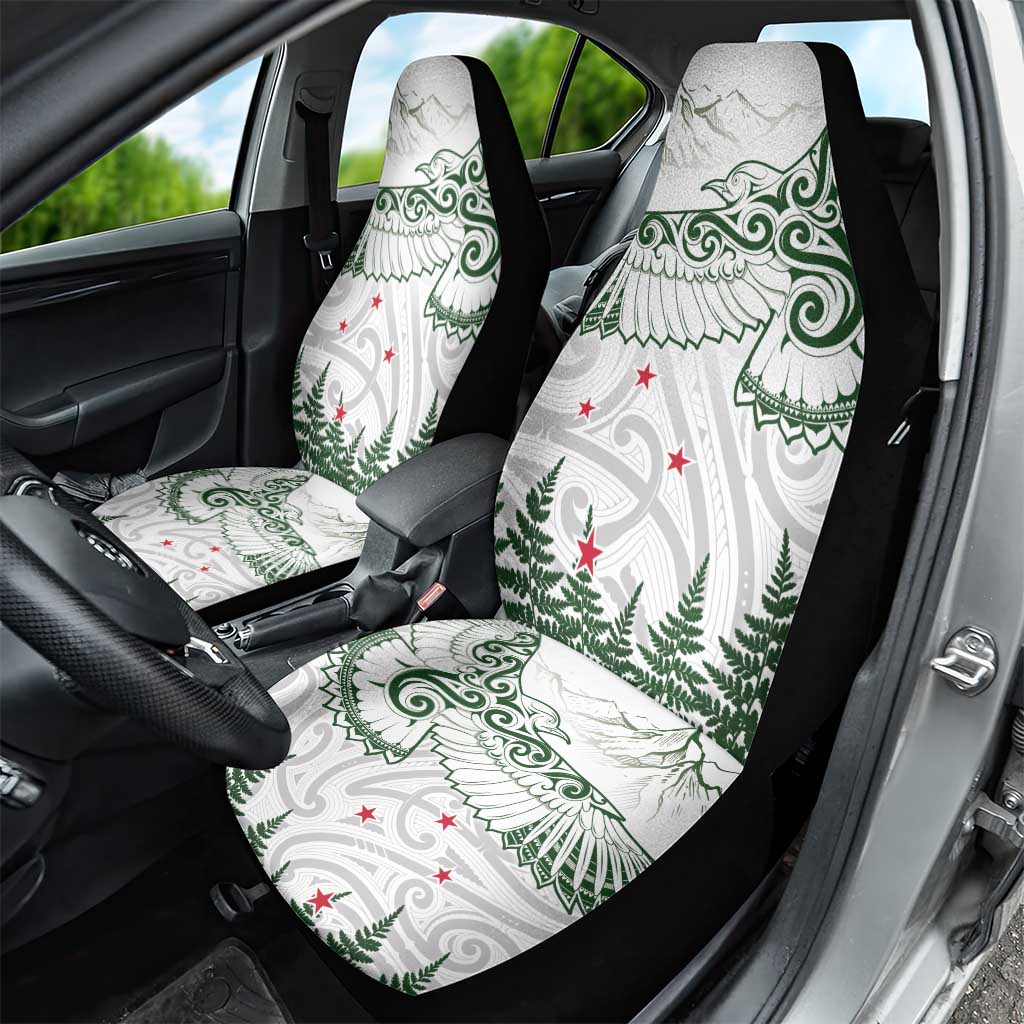 New Zealand Kea Bird Car Seat Cover Maori Tattoo and Silver Fern Green Color LT03 - Polynesian Pride