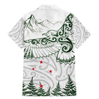 New Zealand Kea Bird Family Matching Mermaid Dress and Hawaiian Shirt Maori Tattoo and Silver Fern Green Color LT03 - Polynesian Pride