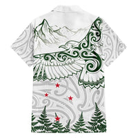 New Zealand Kea Bird Family Matching Tank Maxi Dress and Hawaiian Shirt Maori Tattoo and Silver Fern Green Color LT03 - Polynesian Pride