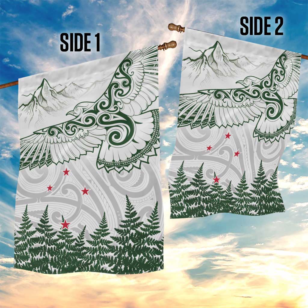 New Zealand Kea Bird Garden Flag Maori Tattoo and Silver Fern Green Color LT03 - Polynesian Pride