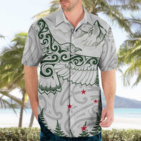 New Zealand Kea Bird Hawaiian Shirt Maori Tattoo and Silver Fern Green Color LT03 - Polynesian Pride