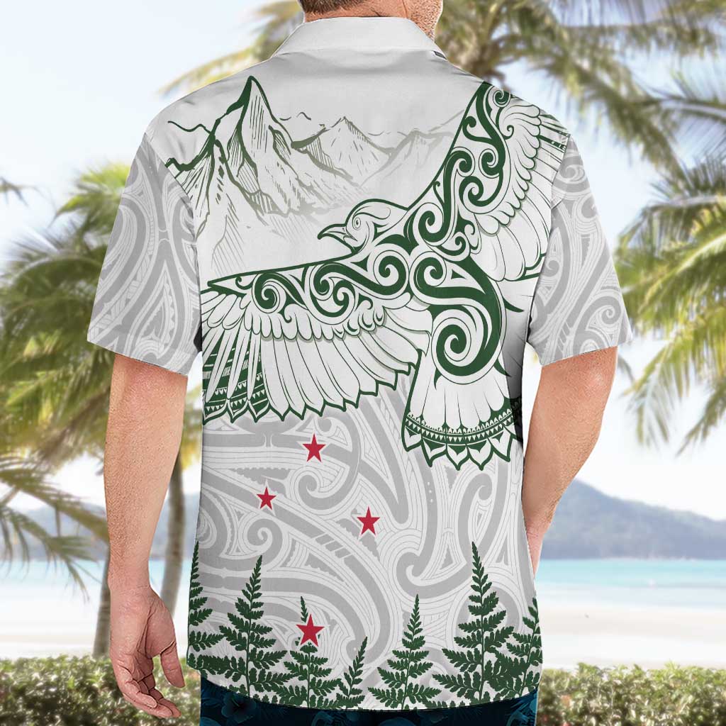 New Zealand Kea Bird Hawaiian Shirt Maori Tattoo and Silver Fern Green Color LT03 - Polynesian Pride
