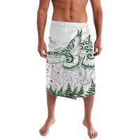New Zealand Kea Bird Lavalava Maori Tattoo and Silver Fern Green Color LT03 White - Polynesian Pride