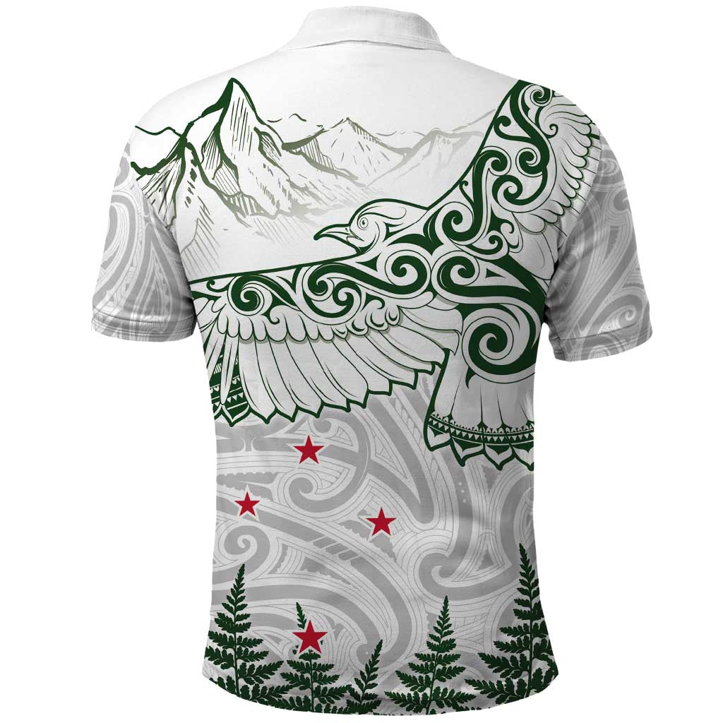 New Zealand Kea Bird Polo Shirt Maori Tattoo and Silver Fern Green Color LT03 - Polynesian Pride