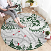 New Zealand Kea Bird Round Carpet Maori Tattoo and Silver Fern Green Color LT03 - Polynesian Pride